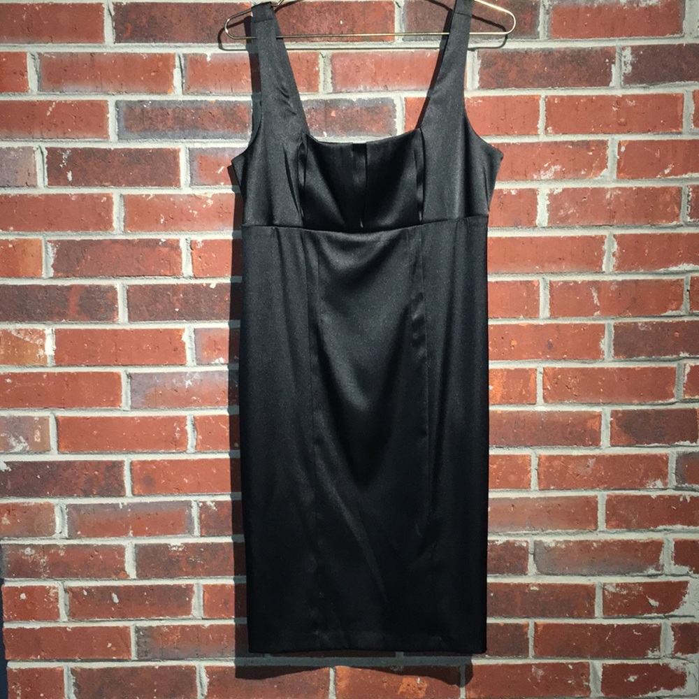 Little Black Dress Satin Stretch Cocktail Dress 8